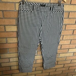 White House Black Market Gingham Slim Crop Pants Women’s Size 6 Preppy Plaid